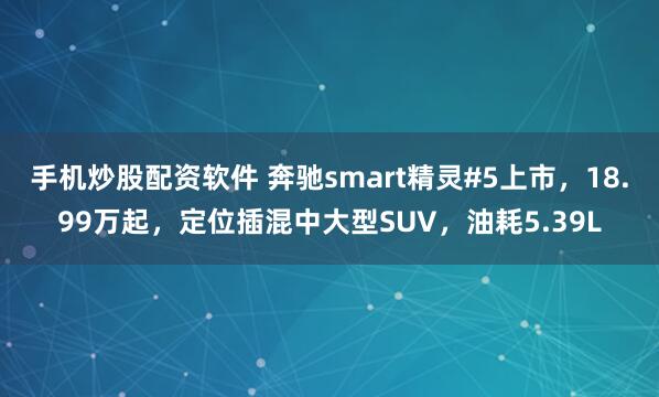 手机炒股配资软件 奔驰smart精灵#5上市，18.99万起，定位插混中大型SUV，油耗5.39L